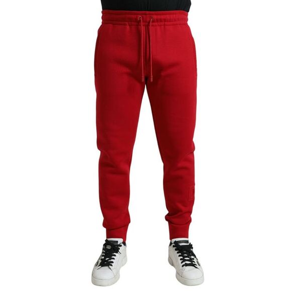 Dolce & Gabbana Red Cotton Joggers PAN75045 Men Multicolor Bottoms